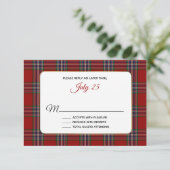 Clan MacFarlane Tartan Carte RSVP de mariage (Debout devant)