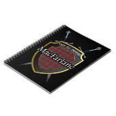 Clan MacFarlane Tartan Schild & Zwaarden Notitieboek (Linkerzijde)