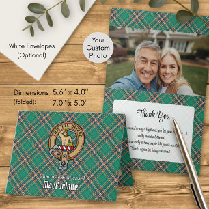 Clan MacFarlane Wapen boven Oude Jacht Tartan