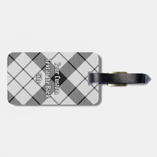 Clan MacFarlane Zwart-wit Tartan Bagagelabel (Achterkant horizontaal)