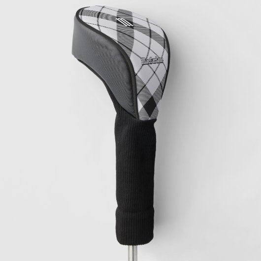 Clan MacFarlane Zwart-wit Tartan Golfheadcover (Schuin)