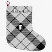 Clan MacFarlane Zwart-wit Tartan Grote Kerstsok (Voorkant)