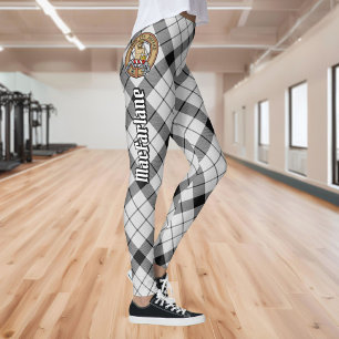 Clan MacFarlane Zwart-wit Tartan Leggings