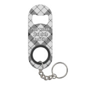 Clan MacFarlane Zwart-wit Tartan Mini Flessenopener (Achterkant)