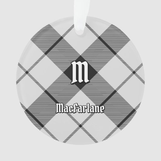 Clan MacFarlane Zwart-wit Tartan Ornament (voorkant)