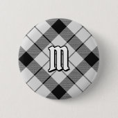 Clan MacFarlane Zwart-wit Tartan Ronde Button 5,7 Cm (Voorkant)