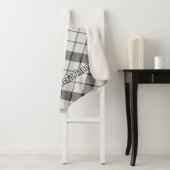 Clan MacFarlane Zwart-wit Tartan Sherpa Deken (In situ)