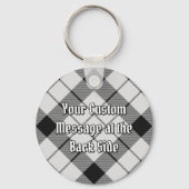 Clan MacFarlane Zwart-wit Tartan Sleutelhanger (Achterkant)