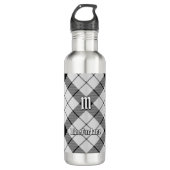 Clan MacFarlane Zwart-wit Tartan Waterfles (Voorkant)