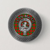 Clan MacFie Crest & Tartan Knot Ronde Button 5,7 Cm (Voorkant)