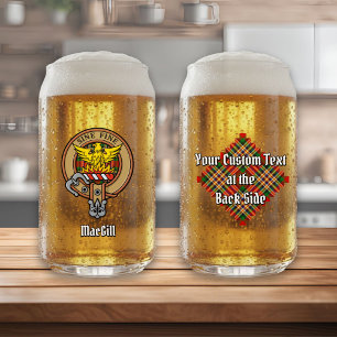 Clan MacGill Crest over Tartan Blikvorm Glas