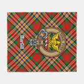 Clan MacGill Crest over Tartan Fleece Deken (Voorkant (Horizontaal))