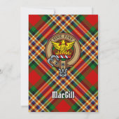 Clan MacGill Crest over Tartan Kaart (Achterkant)