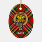 Clan MacGill Crest over Tartan Keramisch Ornament (Voorkant)