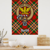 Clan MacGill Crest over Tartan Poster (Keuken)