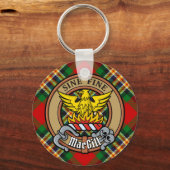 Clan MacGill Crest over Tartan Sleutelhanger (Voorkant)
