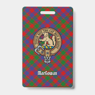 Clan MacGowan Crest over Tartan Badge