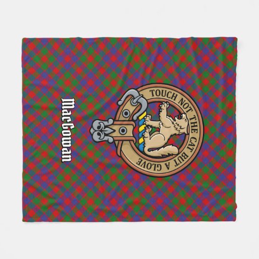 Clan MacGowan Crest over Tartan Fleece Deken (Voorkant (Horizontaal))
