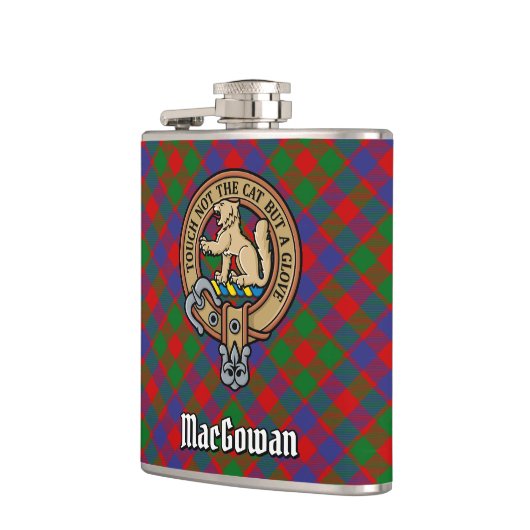 Clan MacGowan Crest over Tartan Heupfles (Links)