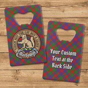 Clan MacGowan Crest over Tartan Kredietkaart Flessenopener