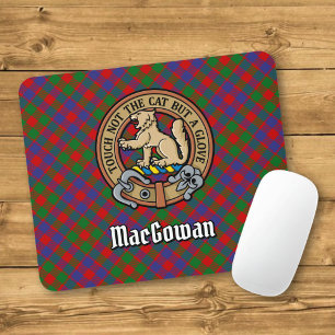 Clan MacGowan Crest over Tartan Muismat