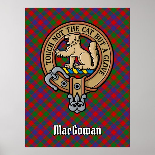 Clan MacGowan Crest over Tartan Poster (Voorkant)