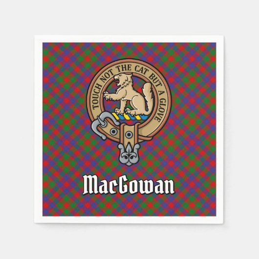 Clan MacGowan Crest over Tartan Servet (Voorkant)