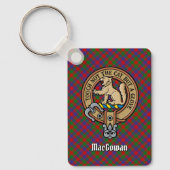 Clan MacGowan Crest over Tartan Sleutelhanger (Voorkant)