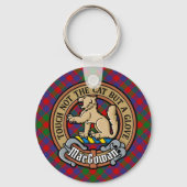 Clan MacGowan Crest over Tartan Sleutelhanger (Voorkant)