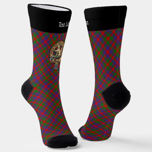 Clan MacGowan Crest over Tartan Sokken (Gebogen)