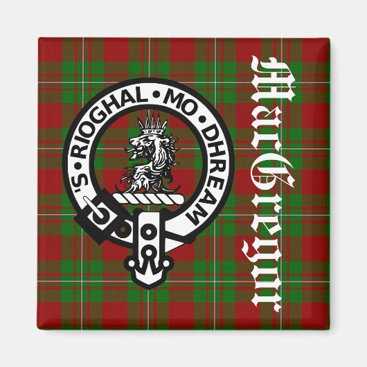 Clan MacGregor Crest Badge & Tartan Magneet (Voorkant)