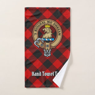 Clan MacGregor Crest over Rob Roy Tartan Bad Handdoek