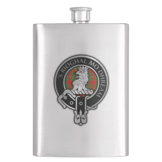 Clan MacGregor Crest & Tartan Flask Flacon (Voorkant)
