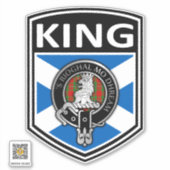 Clan MacGregor Crest & Tartan Saltire - Koning Sticker (Voorkant)