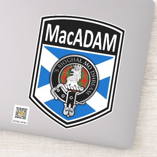 Clan MacGregor Crest & Tartan Saltire - MacAdam Sticker (Detail)