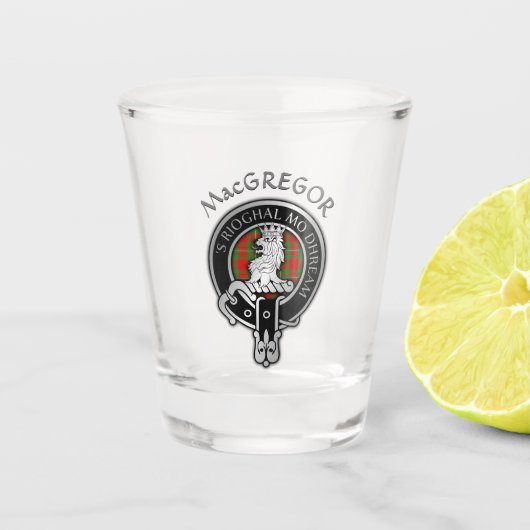 Clan MacGregor Crest & Tartan Shot Glass Shot Glas (Voorkant)