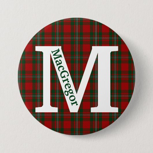 Clan MacGregor Tartan Plaid Custom Ronde Button 7,6 Cm (Voorkant)