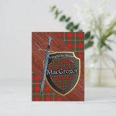 Clan MacGregor Tartan Sword & Shield Briefkaart (Staand voorkant)