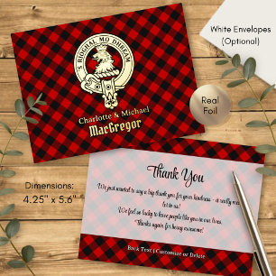 Clan MacGregor Wapen over Rob Roy Tartan Folie Uitnodiging Briefkaart