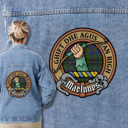 Clan MacInnes Crest over Tartan Denim Jacket