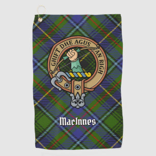 Clan MacInnes Crest over Tartan Golfhanddoek