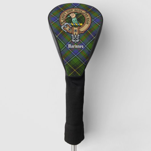 Clan MacInnes Crest over Tartan Golfheadcover (Voorkant)