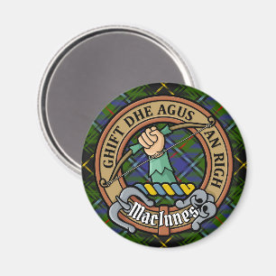 Clan MacInnes Crest over Tartan Magneet