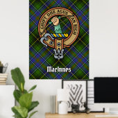 Clan MacInnes Crest over Tartan Poster (Thuiskantoor)