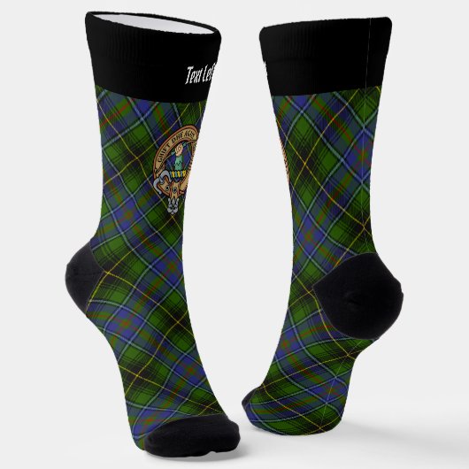 Clan MacInnes Crest over Tartan Sokken (Gebogen)