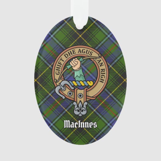 Clan MacInnes Crest sur Tartan (devant)
