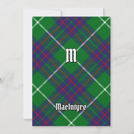 Clan MacIntyre Chasse Tartan Invitation (Devant)