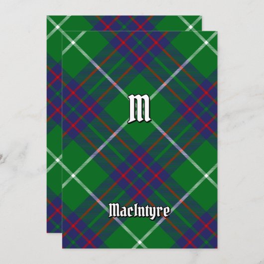 Clan MacIntyre Chasse Tartan Invitation (Devant / Derrière)