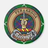 Clan MacIntyre Crest over Tartan Magneet (Voorkant)