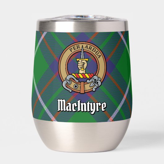 Clan MacIntyre Crest sur Tartan (Avant)